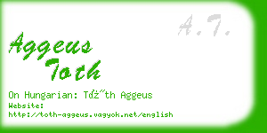 aggeus toth business card